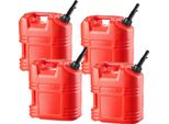 Succebuy Tanica Di Carburante, 19 L, Tanica Di Benzina Con Beccuccio E Scala Trasparente, Portata Massima 15 L/Min, Contenitore Di Liquidi Per Auto, Moto, Atv E Utv, Rosso, Confezione Da 4 Pz