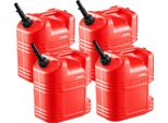 Tanica Di Carburante Vevor, 19 L, Tanica Di Benzina Con Beccuccio E Scala Trasparente, Portata Massima 15 L/Min, Contenitore Di Liquidi Per La Maggior Parte Delle Auto, Moto, Atv E Utv, Rosso, Confezione Da 4 Pz