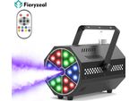 Macchina Della Nebbia - Mini Fogger Da Palcoscenico - 500 W - 18 Led Rgb, 7 Colori Statici - Telecomando Wireless - Serbatoio Da 300 Ml, Circa 80 Min - Spina Ue, 90-240 V