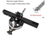 Guida Per Troncatrice Con Righello Per Sega Da Banco Piccola - HD-MG21-BS Set - Regolabile 360-610 Mm - Angolo Di 50° - Lega Di Alluminio - Rosso/Argento