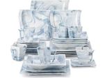 Piatti Da Colazione Opulenti - 60 Pezzi - 12 Persone - Ceramica Blu - Piatti Da Pranzo E Da Colazione