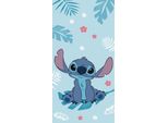 Asciugamano Da Doccia Disney Lilo E Stitch Asciugamano Da Bagno Blu Con Fiori E Foglie 70 X 140 Cm, 100 % Cotone