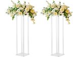 Decorazione Per Matrimonio In Vetro Acrilico: Portafiori Con Vaso Cilindrico, Composizione Floreale