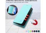 Custodia In Pelle Per Tecno Pova 7 Pro, Flip Case Con Slot Per Carte, Portafoglio E Supporto Turchese