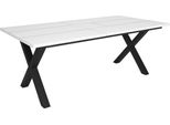 Happyment Tavoli Da Pranzo Duvi - Tavolo Da Pranzo Rettangolare Per 4-8 Persone - Gambe A X In Legno Massiccio E Metallo - Moderno - Nero - 200X90X75?Cm