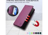 Custodia In Pelle Per Google Pixel 10A, Custodia Flip Con Slot Per Carte, Portafoglio E Supporto Viola