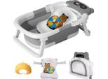 Vaschetta Per Bambini Opulence - Grigio - Vaschetta Pieghevole Con Display Della Temperatura - Con Supporto - Vaschetta Da Salotto Per Bambini