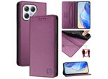 Custodia In Pelle Per Tecno Pova 7 4G, Flip Case Con Slot Per Carte, Portafoglio E Supporto Viola