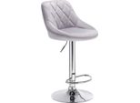 Sgabello Da Bar Modern Diva Industrial - Grigio Chiaro - Altezza Regolabile - Con Schienale - Velluto - Sgabello Da Bar - Sedia Da Cucina - Design Moderno - 1 Pezzo