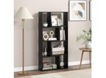 Costway 60X20X120 Cm Libreria Con 4 Livelli, Scaffale In Piedi Con 8 Scomparti, Scaffale A Cubo, Scaffale, Scaffale Per Ufficio, Scaffale Per Il Soggiorno (Nero)