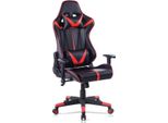 Sedia Da Gioco Happyment - Ecopelle - Ergonomica - Schienale E Braccioli - Rosso/Nero