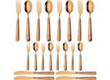 Set Di Posate Da 20 Pezzi - Coltello, Forchetta, Cucchiaio, Cucchiaino - Per 4 Persone - Acciaio Inox - Colore Oro