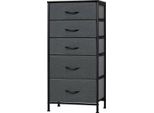 Mobile Da Soggiorno Zyrell - Cassettiera Industriale Con 5 Cassetti In Tessuto - Marrone Rustico/Nero - 45,5×30×95,5 Cm