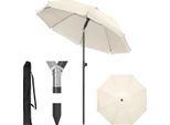 Ombrellone Rotondo - Per Balcone, Spiaggia O Giardino - Regolabile E Inclinabile Di 35° - Resistente Ai Raggi Uv E Impermeabile - Beige - Diametro 135 Cm