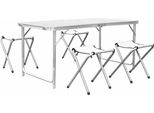 Tavolo Da Picnic Happyment Per 4 Persone - Pieghevole - Tavolo Da Campeggio E Da Giardino - Regolabile In Altezza - Incl. 4 Sedie