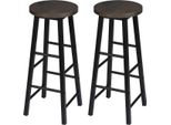 Set Di 2 Sgabelli Da Bar - Altezza Della Seduta 71 Cm - Look Ruggine - Senza Schienale - Struttura In Acciaio E Seduta In Mdf