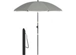 Ombrellone Rotondo - Per Balcone, Spiaggia O Giardino - Regolabile E Inclinabile Di 45° - Resistente Ai Raggi Uv E Impermeabile - Grigio Scuro - 195 Cm