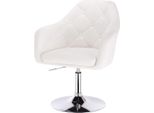 Sgabello Da Bar Larrie Elroy Industrial - Bianco - Altezza Regolabile - Con Schienale - Pelle Finta - Sgabello Da Bar - Sedia Da Cucina - Design Moderno - 1 Pezzo