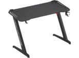 Scrivania Da Gioco Nevio Valora - Illuminazione Led Rgb - Scrivania Da 140 Cm - Struttura In Metallo - Nero