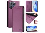 Custodia In Pelle Per Tecno Pova 7 Pro, Flip Case Con Slot Per Carte, Portafoglio E Supporto Viola