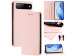 Custodia In Pelle Per Tecno Spark Go 2025/Infinix Hot 60I 5G, Custodia Flip Con Slot Per Carte, Portafoglio E Supporto Rosa
