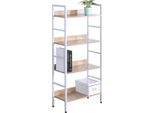 Bolt Edge, Libreria Bila - 4 Livelli - Bianco/Rovere Vintage - Ufficio - Soggiorno - Industriale
