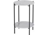Tavolino Mira - Tavolo Rotondo Massiccio - Nero - Tavolo Da Soggiorno - Look Smeraldo - Tavolini - 40 Cm