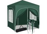 Happiq Gazebo Da Giardino Pieghevole 2X2 M Con Pareti Laterali - Regolabile In Altezza - Gazebo Pop-Up - Impermeabile E Con Protezione Uv - Verde