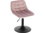 Sgabello Da Bar Ohiao Industrial - Rosa - Altezza Regolabile - Con Schienale - Velluto - Sgabello Da Bar - Sedia Da Cucina - Design Moderno - 1 Pezzo