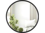 Specchio Moderno Rotondo Da Parete - Cornice In Acciaio Nero - Per Bagno, Camera Da Letto, Soggiorno E Corridoio - Sospensione Inclusa - 80X80 Cm