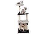 Tiragraffi Costway, 124 Cm, Albero Per Gatti Con Grotta Per Gatti, Letto Per Gatti, Tiragraffi In Sisal, Palla, Base E Piattaforma Curva, Tiragraffi Per Gatti, Beige+Nero