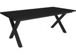 Happyment Tavoli Da Pranzo Nero - Tavolo Da Pranzo Rettangolare Per 4-8 Persone - Gambe A X In Legno Massiccio E Metallo - Moderno - Nero - 200X90X75?Cm