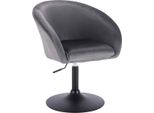 Sgabello Da Bar - Industriale - Grigio Scuro - Velluto - Regolabile In Altezza - Con Schienale - Altezza Seduta 44-57Cm - 1 Pezzo