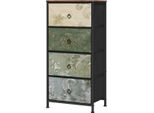 Happiq Cassettiera Stretta Con 4 Cassetti In Tessuto - Cassettiera Indipendente Per Camera Da Letto E Soggiorno - Organizzatore E Cassettiera In Tessuto - Credenza A 4 Cassetti