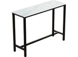 Tavolo Da Bar Milano - Tavolo Da Bar Alto 120 Cm Per Interni - Cucina E Soggiorno - Look In Marmo - Per 4-6 Persone - Bianco Grigio