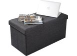 Panca Moderna - Grigio Scuro - Pouf Panca - Poggiapiedi Con Spazio Di Archiviazione - 76×38×38Cm