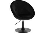 Sgabello Da Bar - Velluto Nero - Industriale - Regolabile In Altezza - Con Schienale - Altezza Seduta 45-57Cm - 1 Pezzo