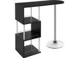 Tavolo Da Bar Happyment Oxford - Rettangolare - Con Vano Portaoggetti - Per Uso Interno - Cucina - Struttura In Metallo E Piano In Legno - Nero - 113X40X105Cm