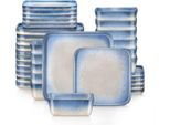Servizio Da Tavola Marina Vittoria - 36 Pezzi - 12 Persone - Azzurro Pittoresco - Piatti Da Portata - Servizio Da Tavola - Piatti Fondi - Piatti Per La Colazione - Set Di Stoviglie - Utensili Da Cucina
