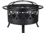 Cestelli Da Fuoco Tavien - Cestello Da Fuoco 3 In 1 Con Griglia, Parascintille E Attizzatoio - Stufa Da Patio Per Giardino, Barbecue E Uso Esterno