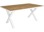 Bolt Edge, Tavolo Da Pranzo - Rettangolare - 4-6 Persone - Legno Massiccio - Struttura A X - 170X90X75 Cm