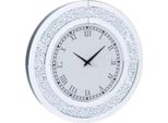 Elegante Orologio A Specchio Fioren - Argento - Orologio Da Parete Rotondo - 60?Cm - Senza Illuminazione - Soggiorno