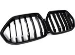 Griglia Anteriore In Design Nero Lucido Per Bmw X6 G06 M60I Lci (2024) - Griglia Radiatore A Montante Singolo - Inserto Griglia A Rene Premium - Accessori Auto