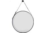 Specchio Da Bagno Veridian Led - 80 Cm - Rotondo - Con Sensore Tattile E Antiappannamento - Montaggio A Parete - Dimmerabile - Nero
