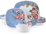 Servizio Da Tavola Lorentino - 24 Pezzi - 8 Persone - Blu - Servizio Da Tavola - Piatti Da Pranzo, Piatti Fondi E Piatti Da Colazione - Set In Ceramica