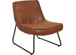 Happyment Poltrona Relax Zilino - Cognac - Con Braccioli - Poltrona Da Salotto - Design Moderno - Elevato Comfort Di Seduta