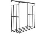 L'opulenza Del Deposito Di Legna - Deposito Di Legna Per Esterni - Porta Legna Da Ardere - Robusto Deposito Di Legna - Acciaio - Nero