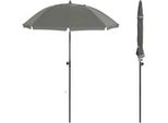 Ombrellone Rotondo - Regolabile E Inclinabile Di 45° - Resistente Ai Raggi Uv E Impermeabile - Per Balcone, Spiaggia O Giardino - Grigio - Diametro 155 Cm