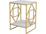 Tavolino Mira - Tavolo Moderno Quadrato In Marmo - Tavolo Da Soggiorno - 40 Cm - Oro - Tavolini - Look Smeraldo