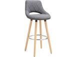 Barkruk Modern Hilton - Industriale - Grigio Scuro - Sgabello Da Bar 1 Pezzo - Sgabello Da Bar Con Schienale - Sedia Da Cucina - Tessuto